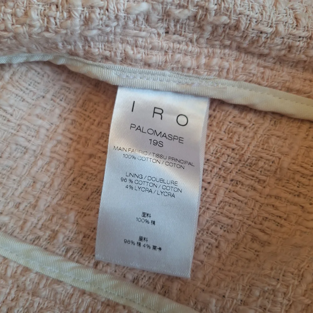 IRO Women's Button Front Pastel Pink Tweed Jacket XS